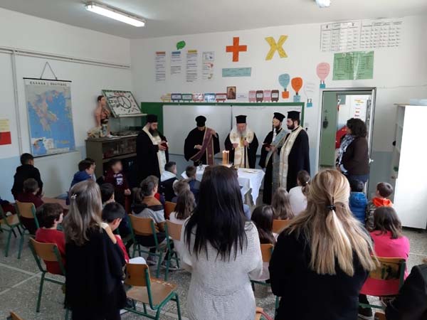 Ιερό Ευχέλαιο στα Δημ. Σχ. Βατώντα και Πεισώνα 16.4.2019